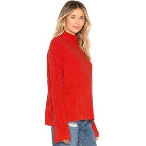 Tularosa Revolve XXS Seta Turtleneck Sweater Red Ribbed